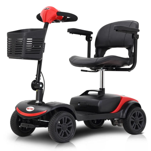 Metro Mobility M1-Lite 4-Wheel Mobility Scooter - Side View Red