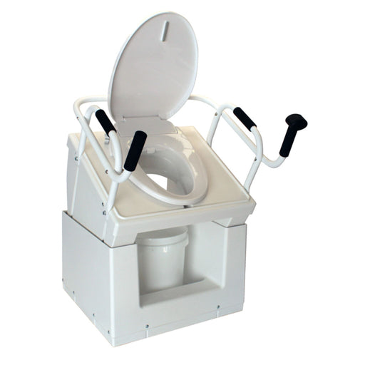 Powered Lift Commode Chair-Side With Handle