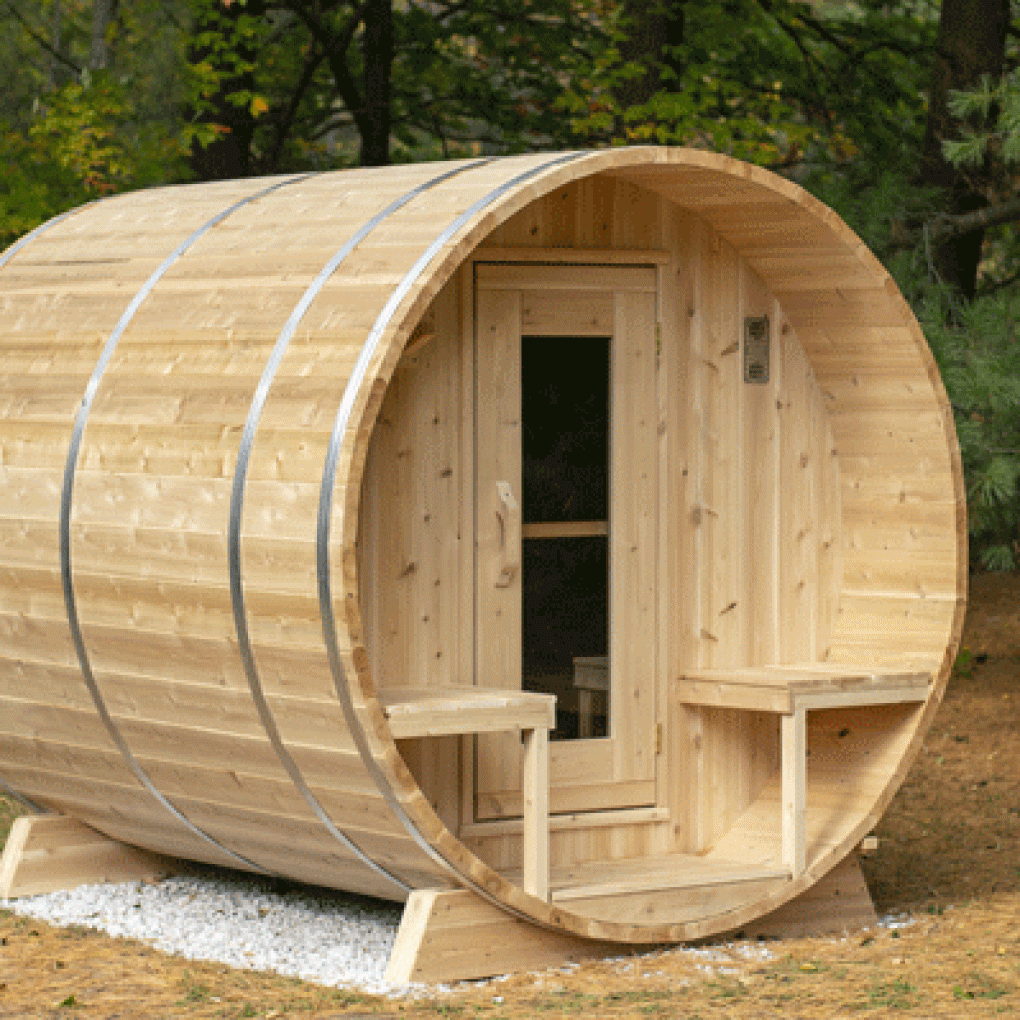 Dundalk Canadian Timber Serenity 4 Person Outdoor Barrel Sauna CTC2245W - Mobility Plus DirectBarrel SaunaDundalk Leisurecraft