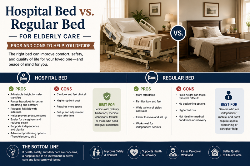 Hospital Bed vs. Regular Bed for Elderly Care: Pros and Cons