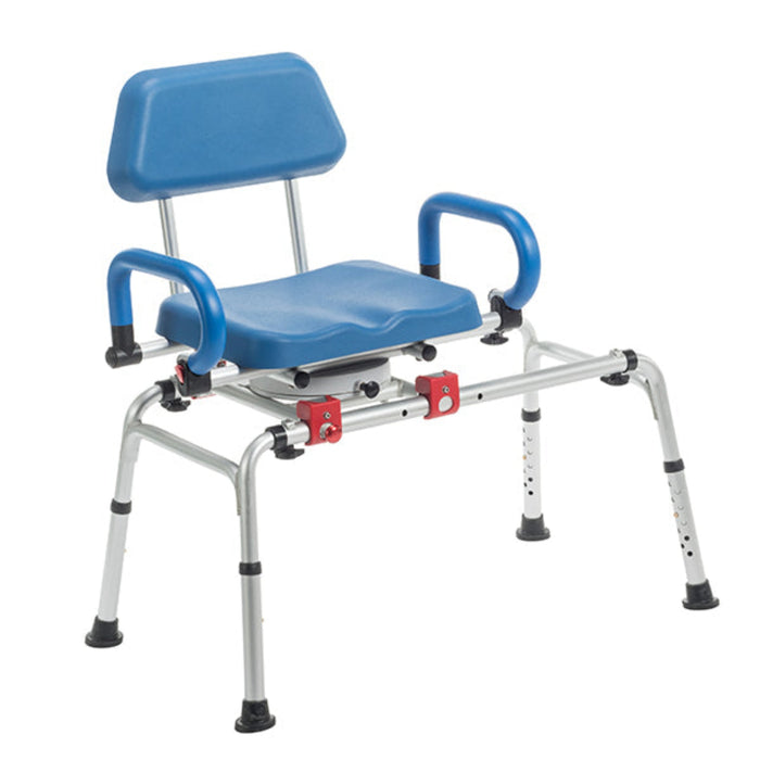 Journey Soft Secure Sliding and Rotating Transfer Bench 360° swivel: Rotating seat