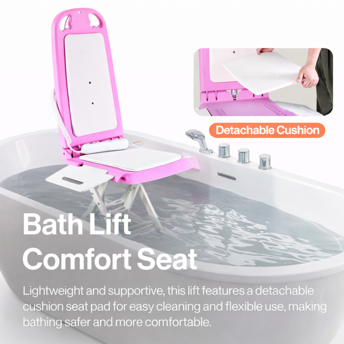 SuperHandy GoRise LT Portable Floor & Bath Lift (with Pad) - (Pink)