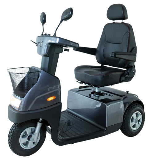 AFIKIM Afiscooter C3 Breeze 3-Wheel Electric Mobility Scooter Standard Range - Grey Side View Afikim Drive