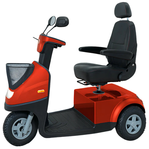 AFIKIM Afiscooter C3 Breeze 3-Wheel Electric Mobility Scooter Standard Range - Red Side View Afikim Drive