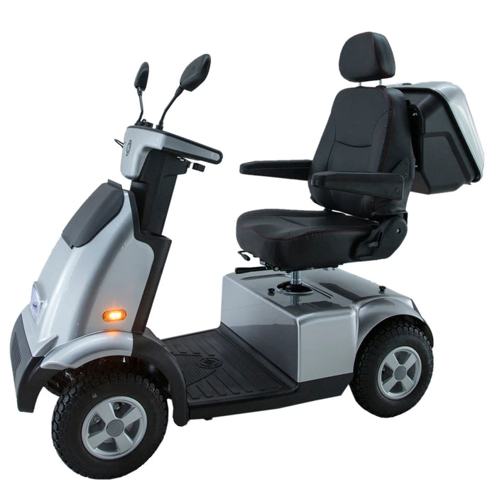 AFIKIM Afiscooter C4 Breeze 4-Wheel Electric Mobility Scooter - Silver Color with Captain Seat and Optional Rear Box - Afikim Drive