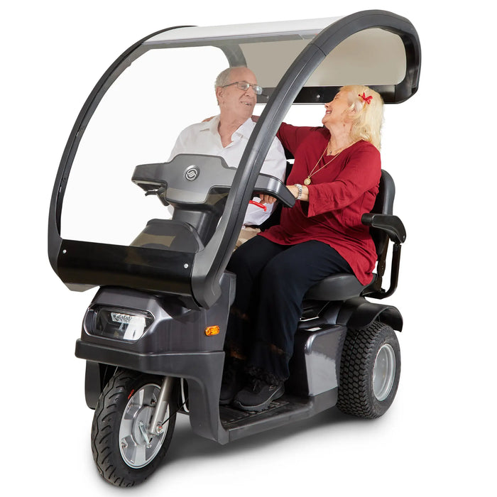 AFIKIM Afiscooter S3 Touring 3-Wheel Electric Mobility Scooter with Canopy FTS3654 - With Couple Dark Grey - Afikim Drive
