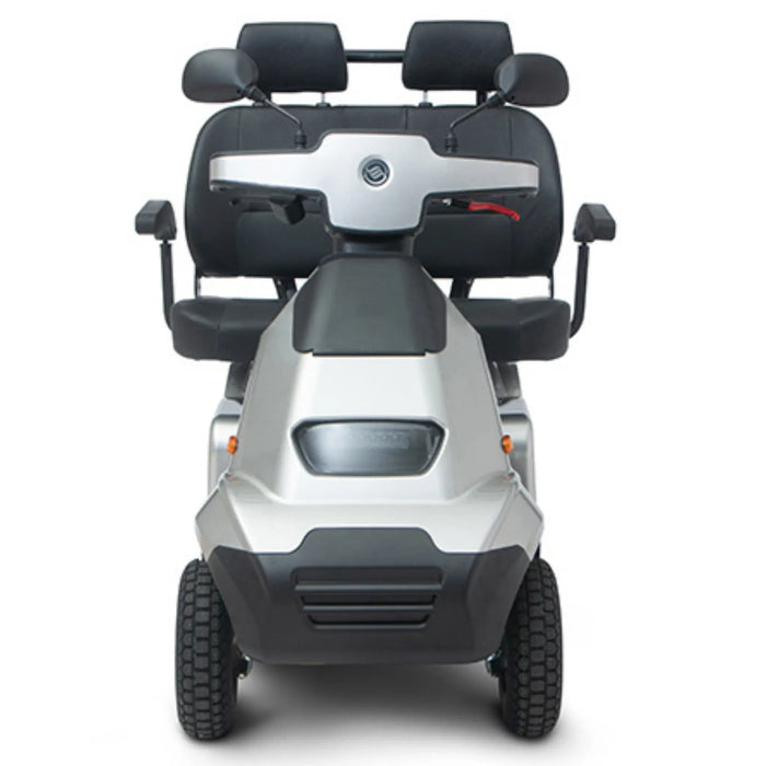 AFIKIM Afiscooter S4 Breeze Duo 4-Wheel Electric Mobility Scooter - Twin Seater Mobility Scooter FTS4650 Front View Silver