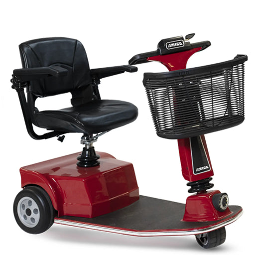 Amigo RT Express 3 Wheel Mobility Scooter Red With Wide Seat and Front Basket