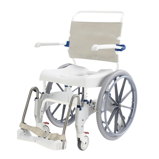 Aquatec Ocean ERGO SPXL Self Propel Shower Commode Chair with Wide Back - Image Enhance