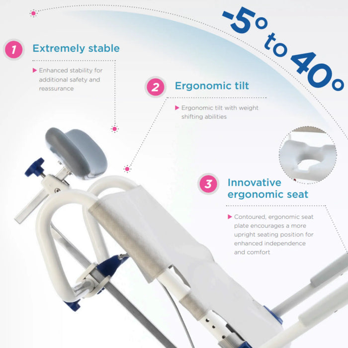 Aquatec Ocean ERGOVip Tilt-in-Space Shower Commode Chair - Tilt