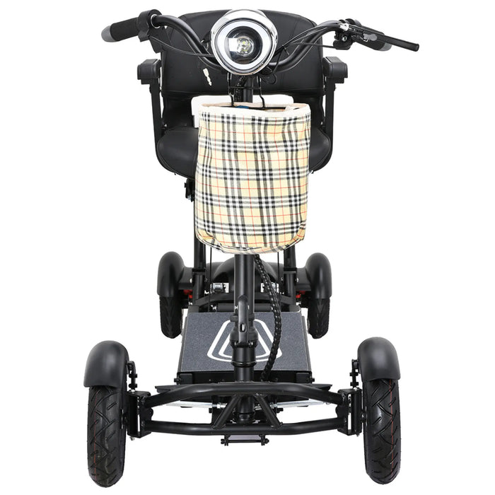 Bangeran Dragon Mobile EX Lightweight Foldable 4-Wheel Mobility Scooter Front View Black