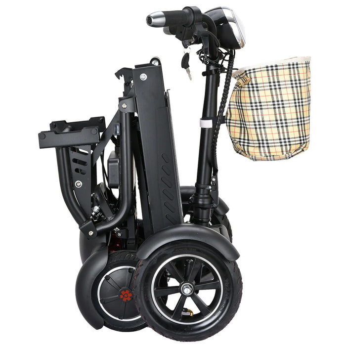 Bangeran Dragon Mobile EX Lightweight Foldable 4-Wheel Mobility Scooter Folded View Black