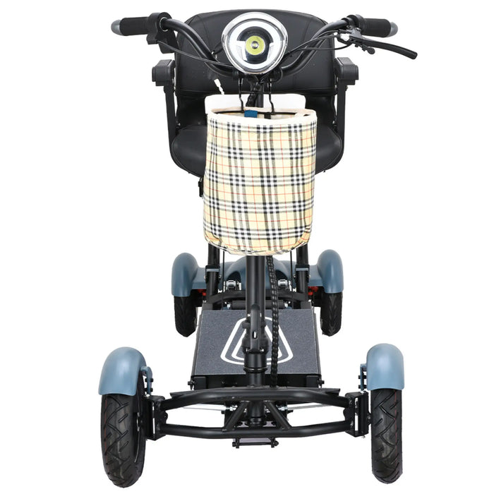 Bangeran Dragon Mobile EX Lightweight Foldable 4-Wheel Mobility Scooter Front View Blue
