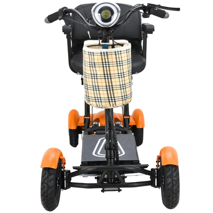 Bangeran Dragon Mobile EX Lightweight Foldable 4-Wheel Mobility Scooter Front View Orange