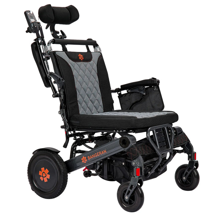 Bangeran Mammoth EX Automatic Recline Power Wheelchair - Side View Black