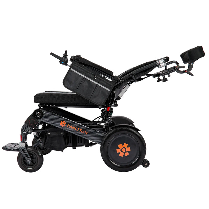 Bangeran Mammoth EX Automatic Recline Power Wheelchair - Side View Recline Black