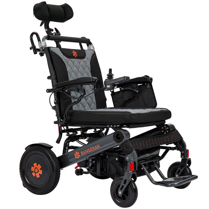 Bangeran Mammoth EX Automatic Recline Power Wheelchair - Side View Black