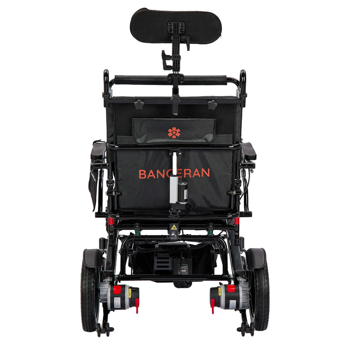 Bangeran Mammoth EX Automatic Recline Power Wheelchair - Back View Black