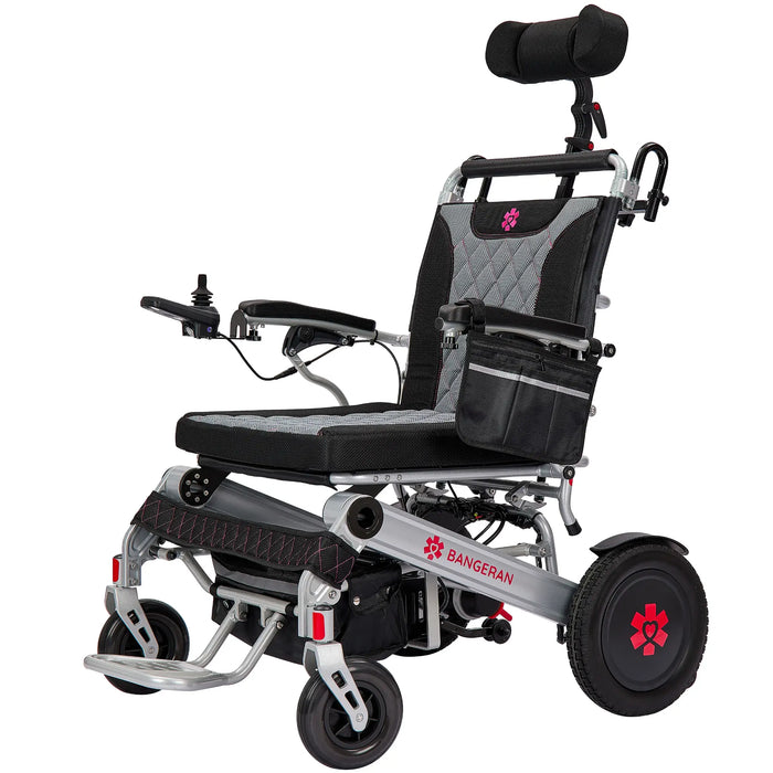 Bangeran Mammoth EX Automatic Recline Power Wheelchair Silver Side View
