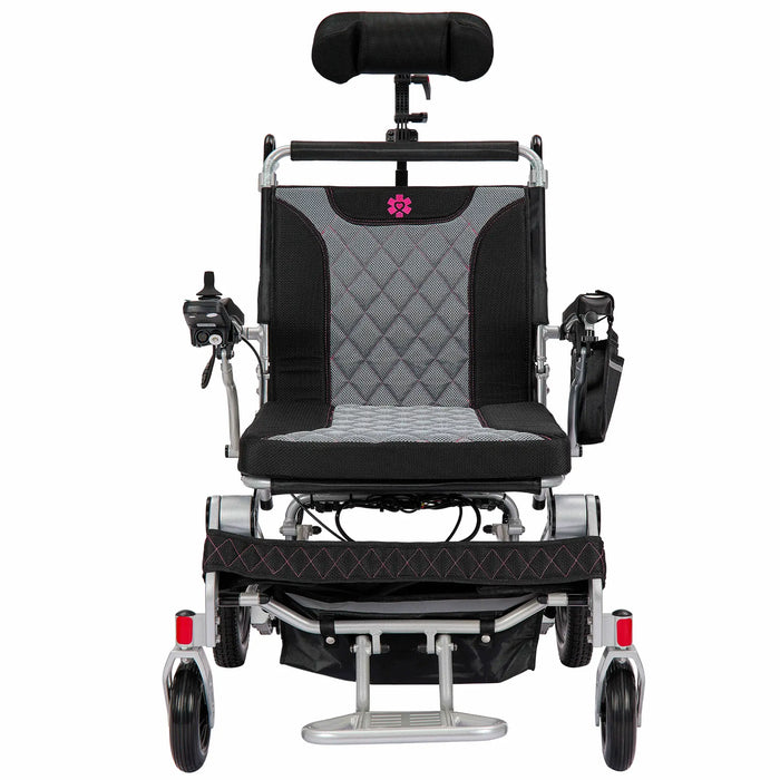 Bangeran Mammoth EX Automatic Recline Power Wheelchair - Front View Silver