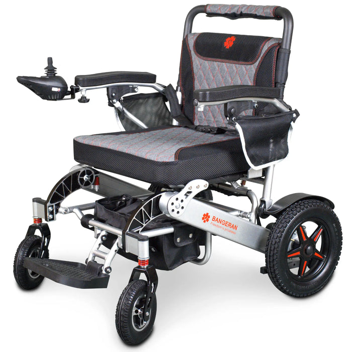 Bangeran Mammoth Foldable Power Wheelchair Silver Side View