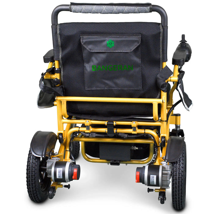 Bangeran Mammoth Foldable Power Wheelchair Yellow Back View