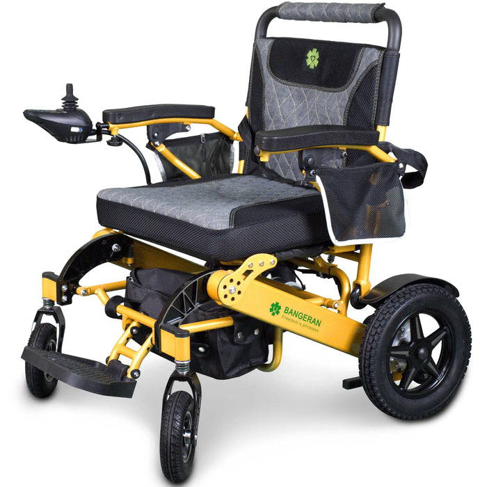 Bangeran Mammoth Foldable Power Wheelchair Yellow Side View