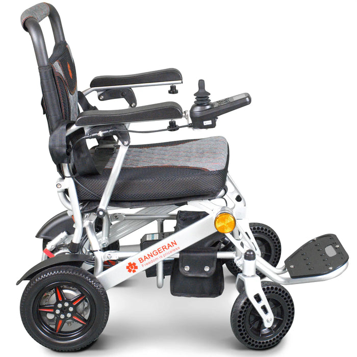 Bangeran Pegasus Lightweight Pediatric Power Wheelchair Silver Side View