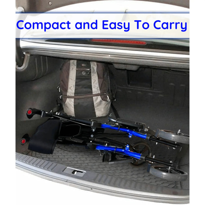 DayWalker - Lightweight Folding Rolling Walker & Transport Chair with Seat & Adjustable Backrest