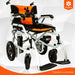 Bangeran Phoenix Kids Electric wheelchair with orange seat cover on a white background, featuring the Bangeran brand.