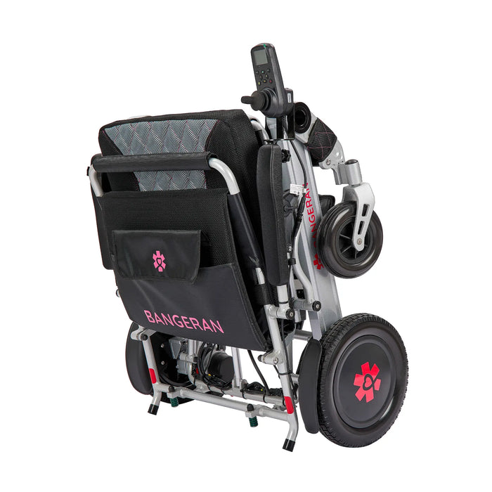 Bangeran Mammoth EX Automatic Folding Power Wheelchair - Silver Foldable Side View