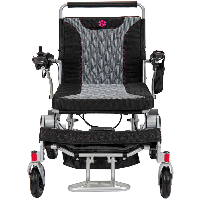 Bangeran Mammoth EX Automatic Folding Power Wheelchair - Silver Front View