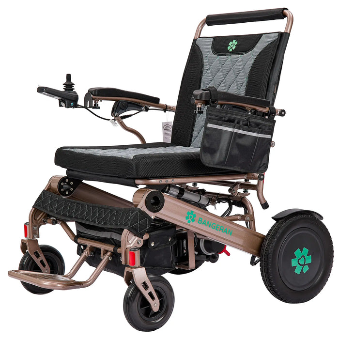 Bangeran Mammoth EX Automatic Folding Power Wheelchair - Gold Side View