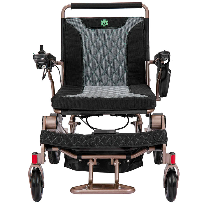 Bangeran Mammoth EX Automatic Folding Power Wheelchair - Gold Front view