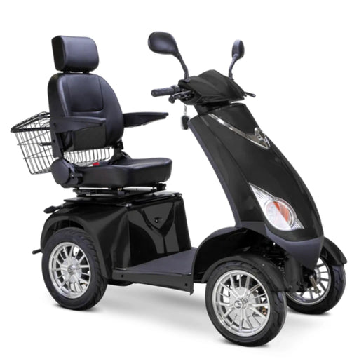 Bespoke Platinum Heavy Duty 4-Wheel Mobility Scooter - Black Scooter-Black Seat- Chrome Wheel