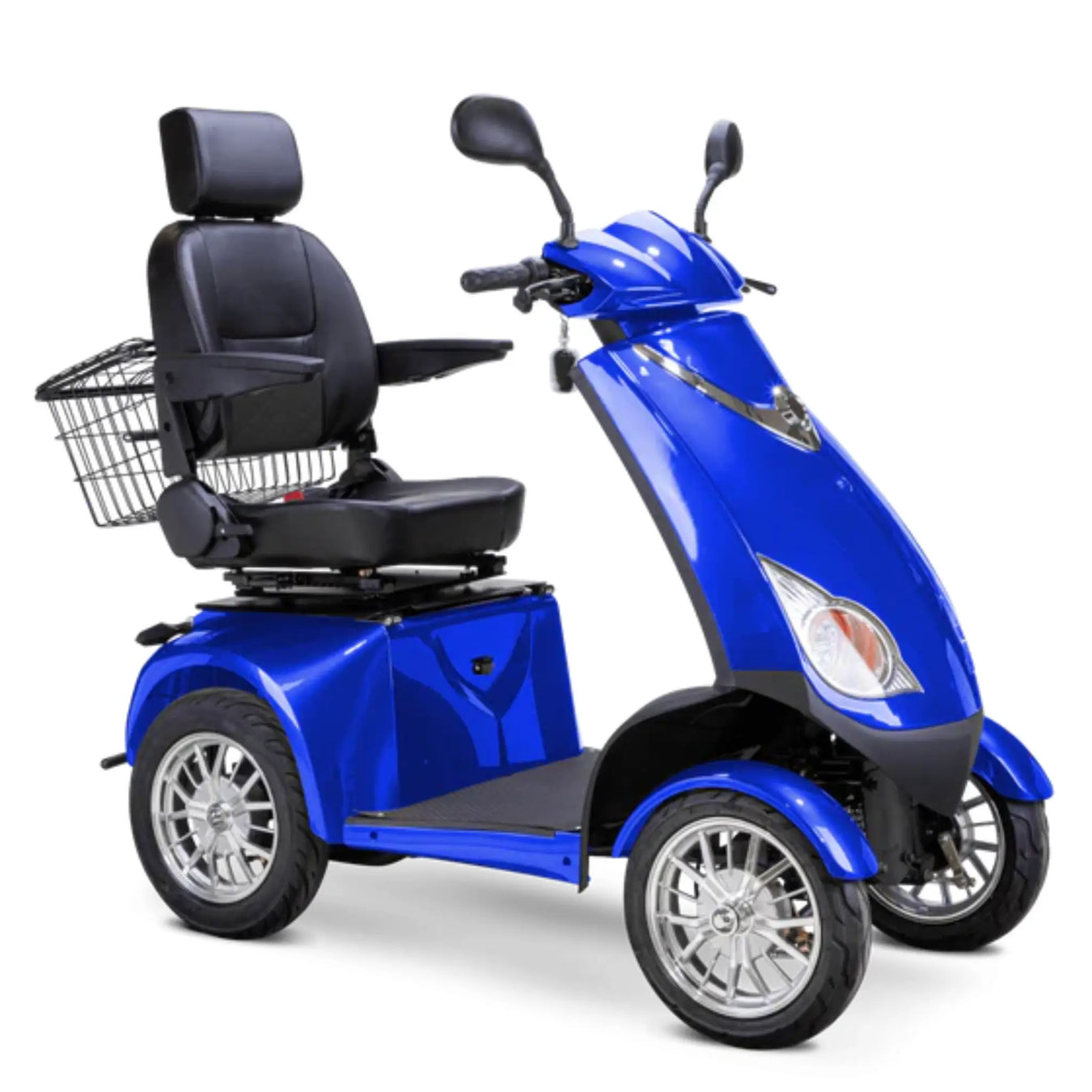 Bespoke Platinum Heavy Duty 4-Wheel Mobility Scooter - Blue Scooter-Black Seat- Chrome Wheel