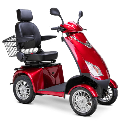 Bespoke Platinum Heavy Duty 4-Wheel Mobility Scooter - Red Scooter-Black Seat- Chrome Wheel