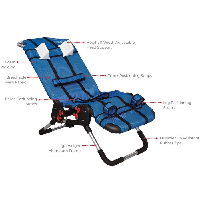 Circle Specialty Anchor Pediatric Bathing Chair - Featured Parts wit Labels