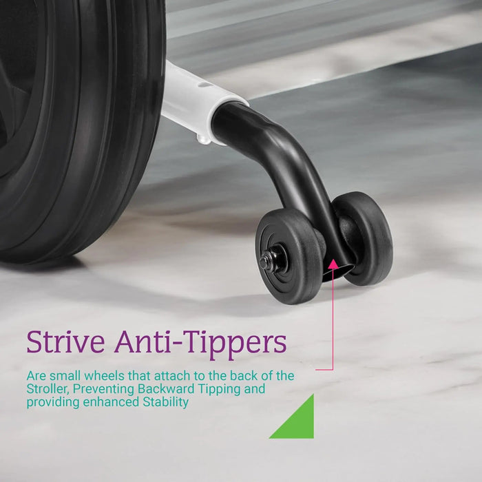 Anti-Tippers Wheels For Strive Adaptive Stroller - Black Small Wheel