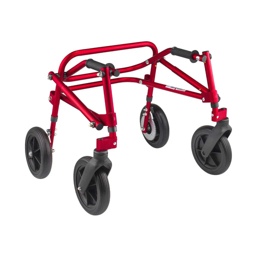 Circle Specialty Klip Posterior 4 Wheel Walker With 8" Outdoor Wheels - Small Red Frame