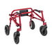 Circle Specialty Klip Posterior 4 Wheel Walker with Seat & 8" Outdoor Wheels - Folded Seat Red Frame