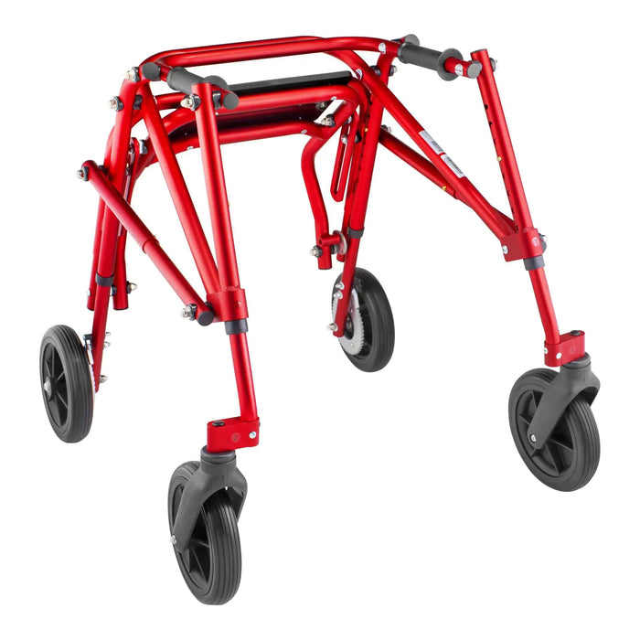 Circle Specialty Klip Posterior 4 Wheel Walker with Seat & 8" Outdoor Wheels - Semi Side View