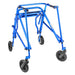 Circle Specialty Klip Posterior 4 Wheel Walker with Seat & 8" Outdoor Wheels - Folded Seat Blue Frame