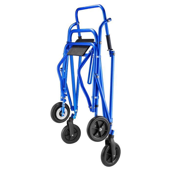 Circle Specialty Klip Posterior 4 Wheel Walker with Seat & 8" Outdoor Wheels - Compact Folding