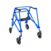 Circle Specialty Klip Posterior 4 Wheel Walker with Seat & 8" Outdoor Wheels - Blue Frame Large Size with Seat In
