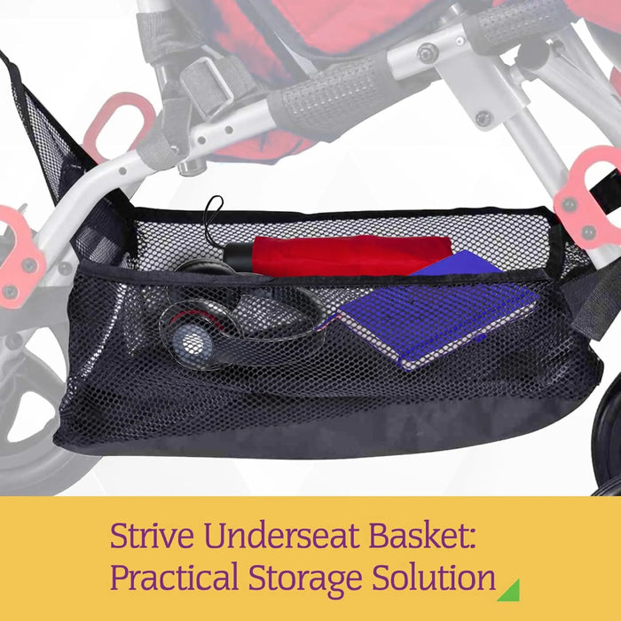 Circle Specialty Under Seat Storage Basket for Strive Adaptive Stroller - Under Seat Basket with Books, Umbrella and Head set