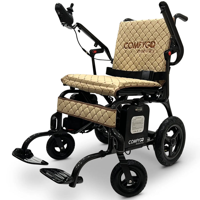 Phoenix Carbon Fiber Folding Electric Wheelchair - Coffee Textile