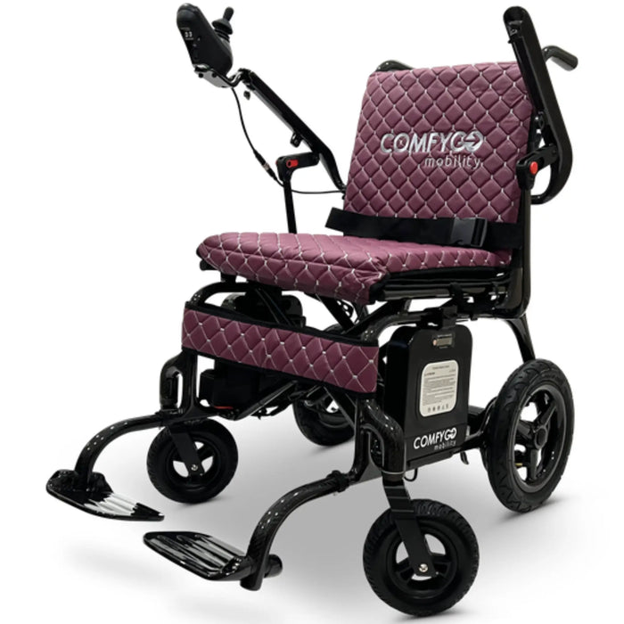 Phoenix Carbon Fiber Folding Electric Wheelchair - Purple Textile