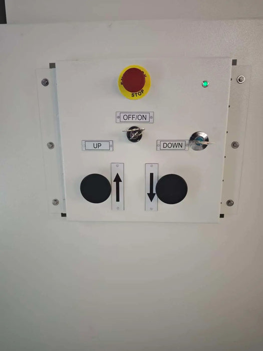 Control panel with buttons and indicators on a white background PLIFT 50 home elevator for wheelchair