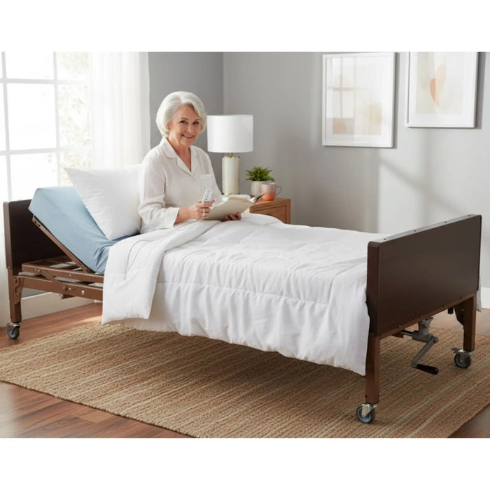 CostCare B130C Full-Electric Homecare Bed with Person on the bed reading book